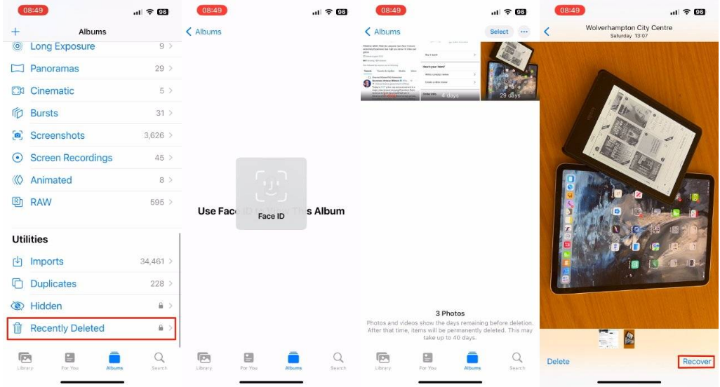 密云苹果14维修分享 iPhone14 上恢复已删除的照片 