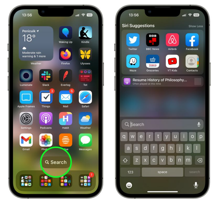 密云苹果手机维修分享升级到 iOS 16 后，如何删除主屏幕上的搜索按钮 